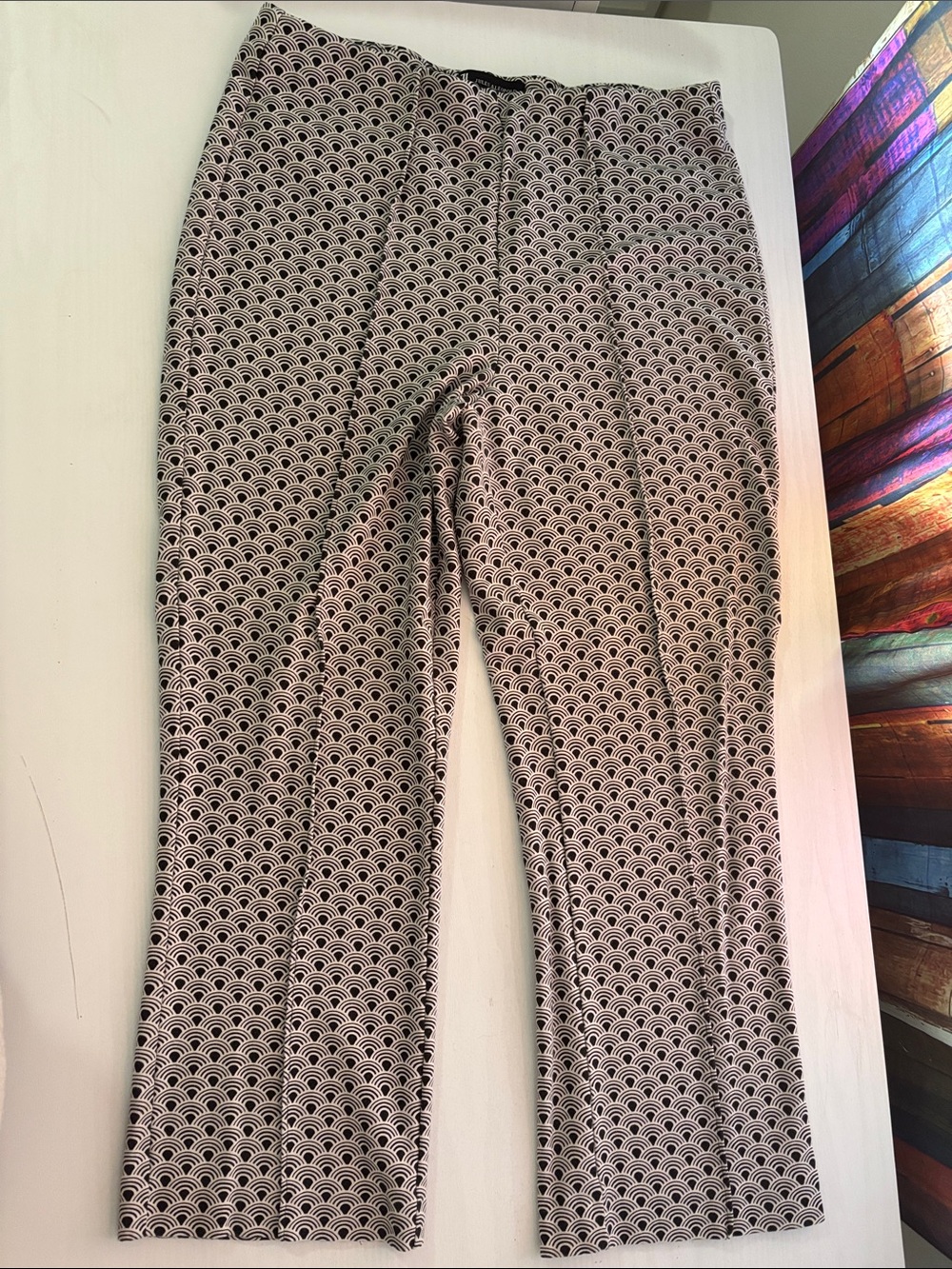 Jules & Leopold Black and White Geometric Scallop Skirt